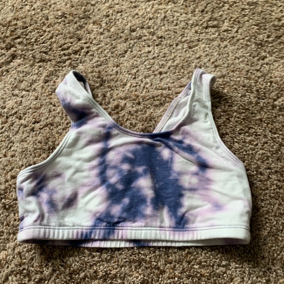 NWT reverse tie dye blue and white sports bra - Picture 13 of 15